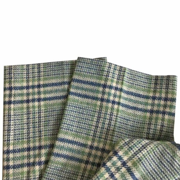 Pendleton Vintage 90s Green, Blue Stripes & Light Grey Plaid Wool Pants Trousers - Picture 4 of 12